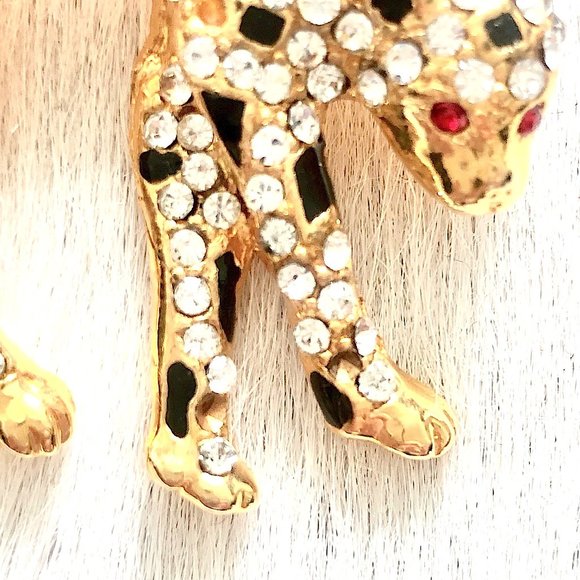 HP🎉 Vintage Leopard Rhinestone Brooch Pin - Picture 3 of 6